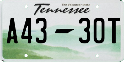 TN license plate A4330T