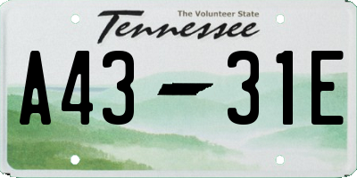 TN license plate A4331E