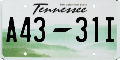 TN license plate A4331I