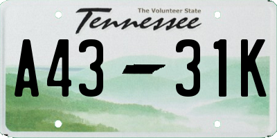 TN license plate A4331K