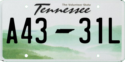 TN license plate A4331L