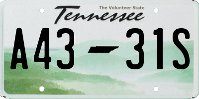 TN license plate A4331S