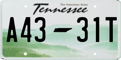TN license plate A4331T