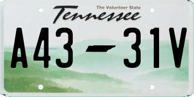 TN license plate A4331V