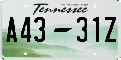 TN license plate A4331Z