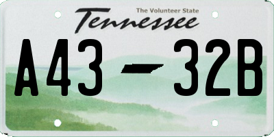 TN license plate A4332B