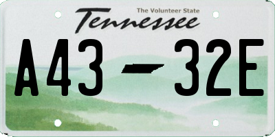 TN license plate A4332E