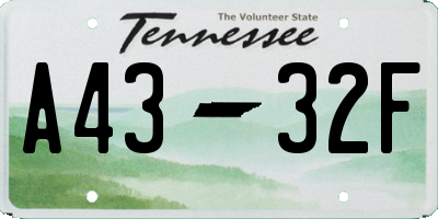 TN license plate A4332F