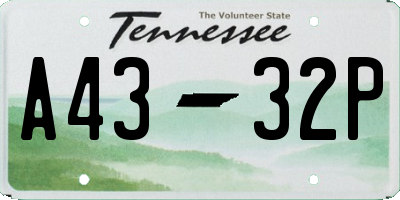 TN license plate A4332P