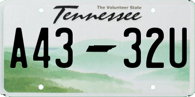 TN license plate A4332U
