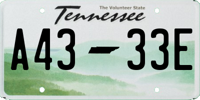 TN license plate A4333E