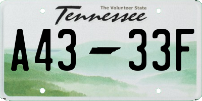 TN license plate A4333F