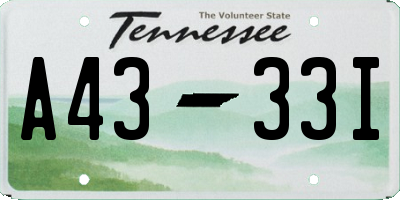 TN license plate A4333I