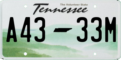 TN license plate A4333M