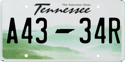 TN license plate A4334R