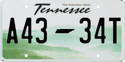 TN license plate A4334T