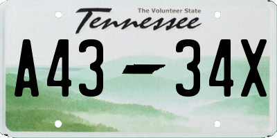 TN license plate A4334X