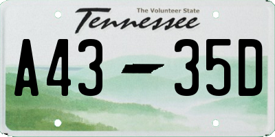 TN license plate A4335D