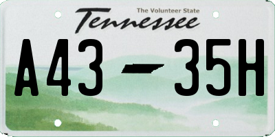 TN license plate A4335H