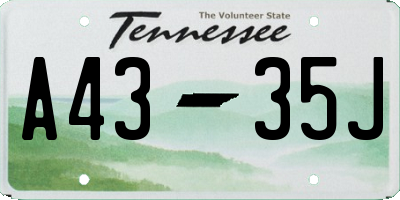 TN license plate A4335J