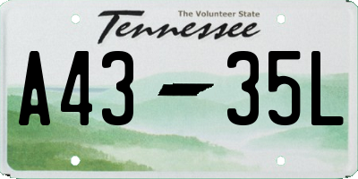 TN license plate A4335L
