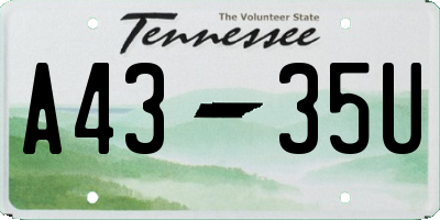 TN license plate A4335U