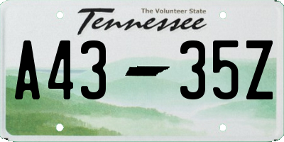 TN license plate A4335Z