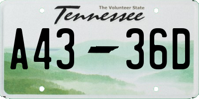 TN license plate A4336D