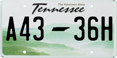 TN license plate A4336H