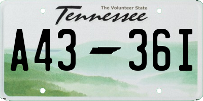 TN license plate A4336I