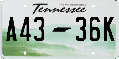 TN license plate A4336K