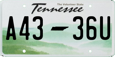 TN license plate A4336U
