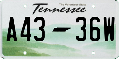 TN license plate A4336W