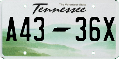 TN license plate A4336X