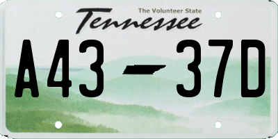 TN license plate A4337D