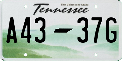 TN license plate A4337G