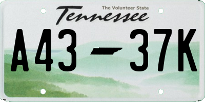 TN license plate A4337K