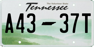 TN license plate A4337T