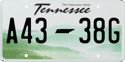 TN license plate A4338G