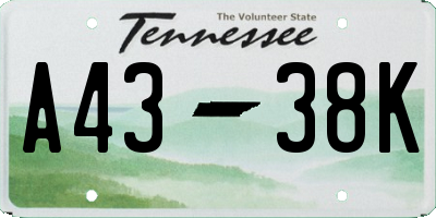 TN license plate A4338K