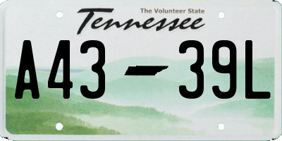 TN license plate A4339L