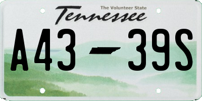 TN license plate A4339S