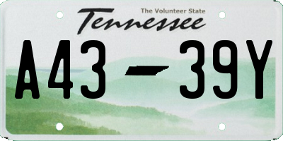 TN license plate A4339Y
