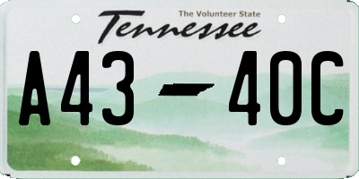 TN license plate A4340C