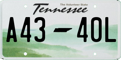 TN license plate A4340L