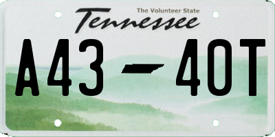 TN license plate A4340T