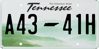 TN license plate A4341H