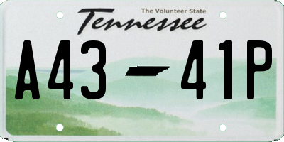 TN license plate A4341P