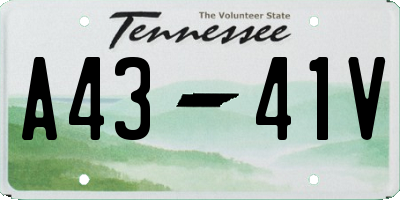 TN license plate A4341V