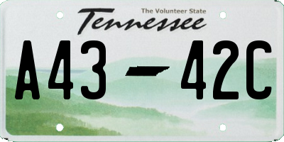 TN license plate A4342C